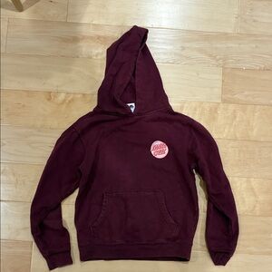 Santa Cruz Skateboards Maroon Hoodie with Logo